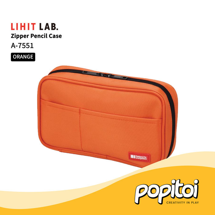 

Andma Lihit Lab A-7551 Zipper Pencil Case Tempat Kotak Pensil Resleting - Orange
