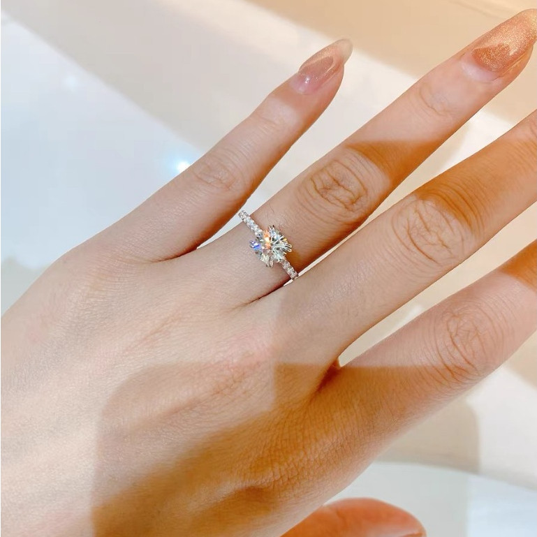 TERMURAH Cincin Titanium Anti Karat Wanita Emas Perak 925 Berlian Imitasi Perhiasan Elegan Wanita.