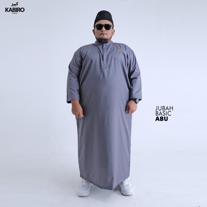 Gamis Jubah Jumbo Big Size 4XL 5XL 6XL Kabiro Jubah Lengan Panjang - dongker, 4XL