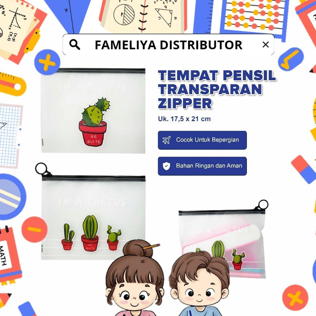

[FD] Tempat Pensil Transparan Zipper Bag Unicorn Serbaguna Motif Lucu