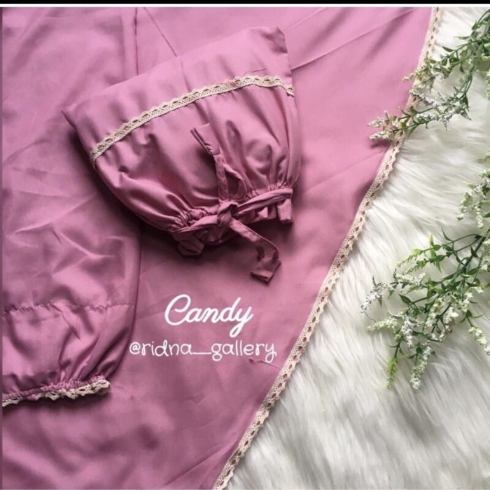 Mukena Travelling Renda Kecil Katun Mikro Free Tas Serut - Putih