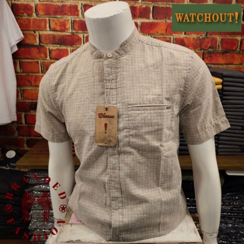 WATCHOUT CASUAL KEMEJA KOKO LENGAN LENGAN PENDEK WS802260104 KHAKI