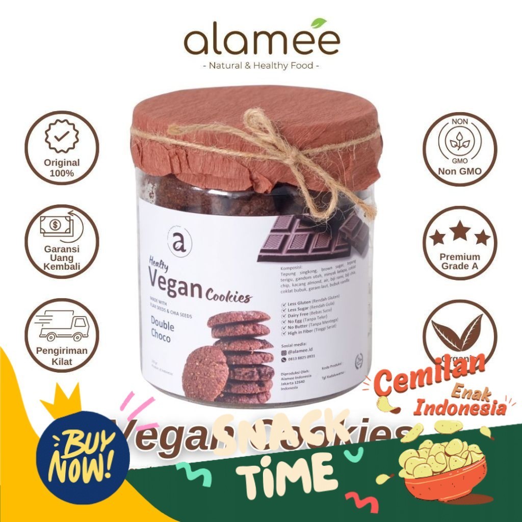 

Special Diskon Cookies Cokelat Choco Chips Kue Kering Sehat Cemilan Diet Vegan Cookie Snack Sehat Less Sugar