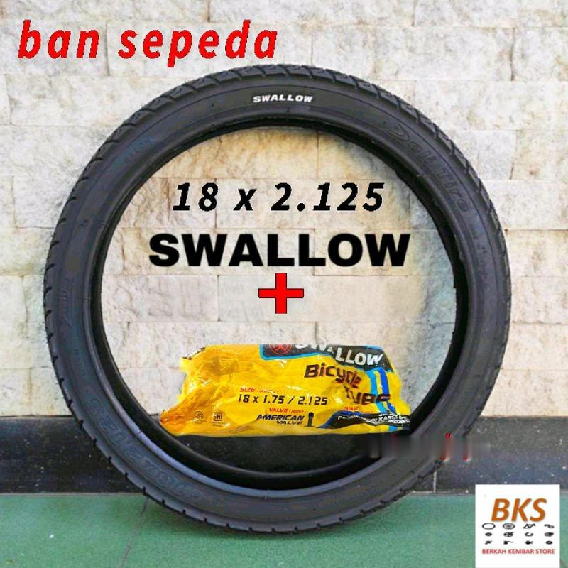 ban luar dalam sepeda 18 x 2.125 SWALLOW 18x2.125 untuk sepeda ukuran 18 inch