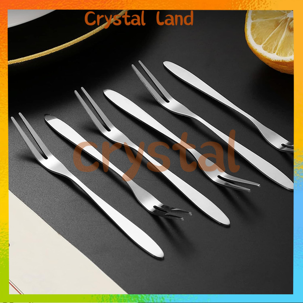 Garpu Mini Stainless Steel / Garpu Buah Kecil / Garpu Kecil Mini Buah Kue Stainless / Garpu Puding /