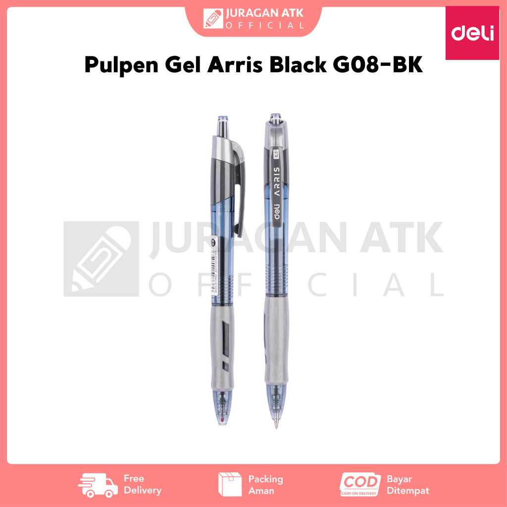 

Pulpen Gel Arris Black 0.5mm Deli Tinta Black G08-BK (1PCS)