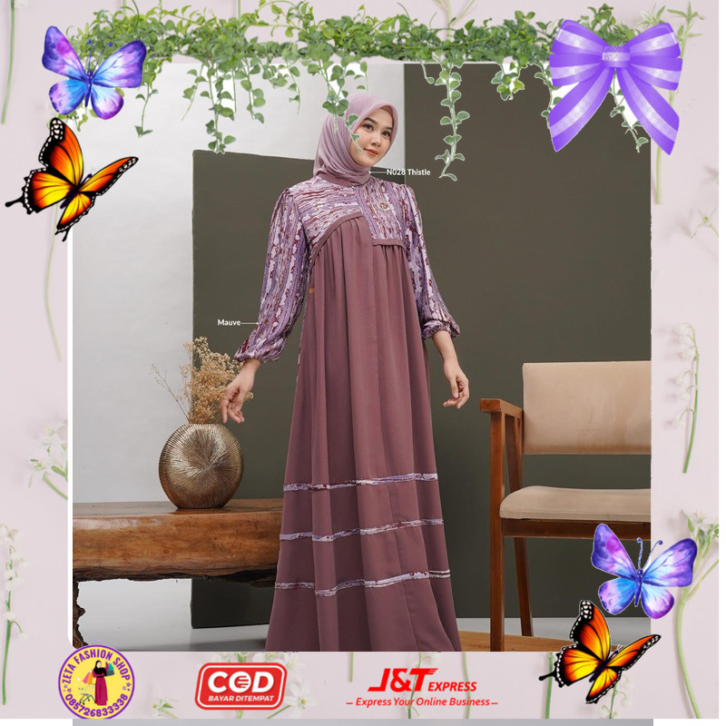 BAYAR COD ADELAIDE DRESS - GAMIS MEWAH SILK LEBARAN KOMBINAIS KEKINIAN BY NADHEERA LUXURY - ZETAHIJA