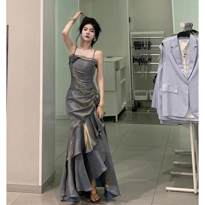 Rok Gaun Upacara Dewasa Putri Duyung Pakaian Roti Panggang Kelas Atas Ceruk Mewah Ringan Tuan Rumah 