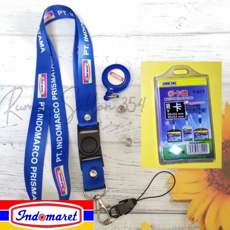 

lanyard INDOMARET | lanyard INDOMART | gantungan kunci name tag id card kartu nama | tali lanyard gantungan leher INDOMARCO