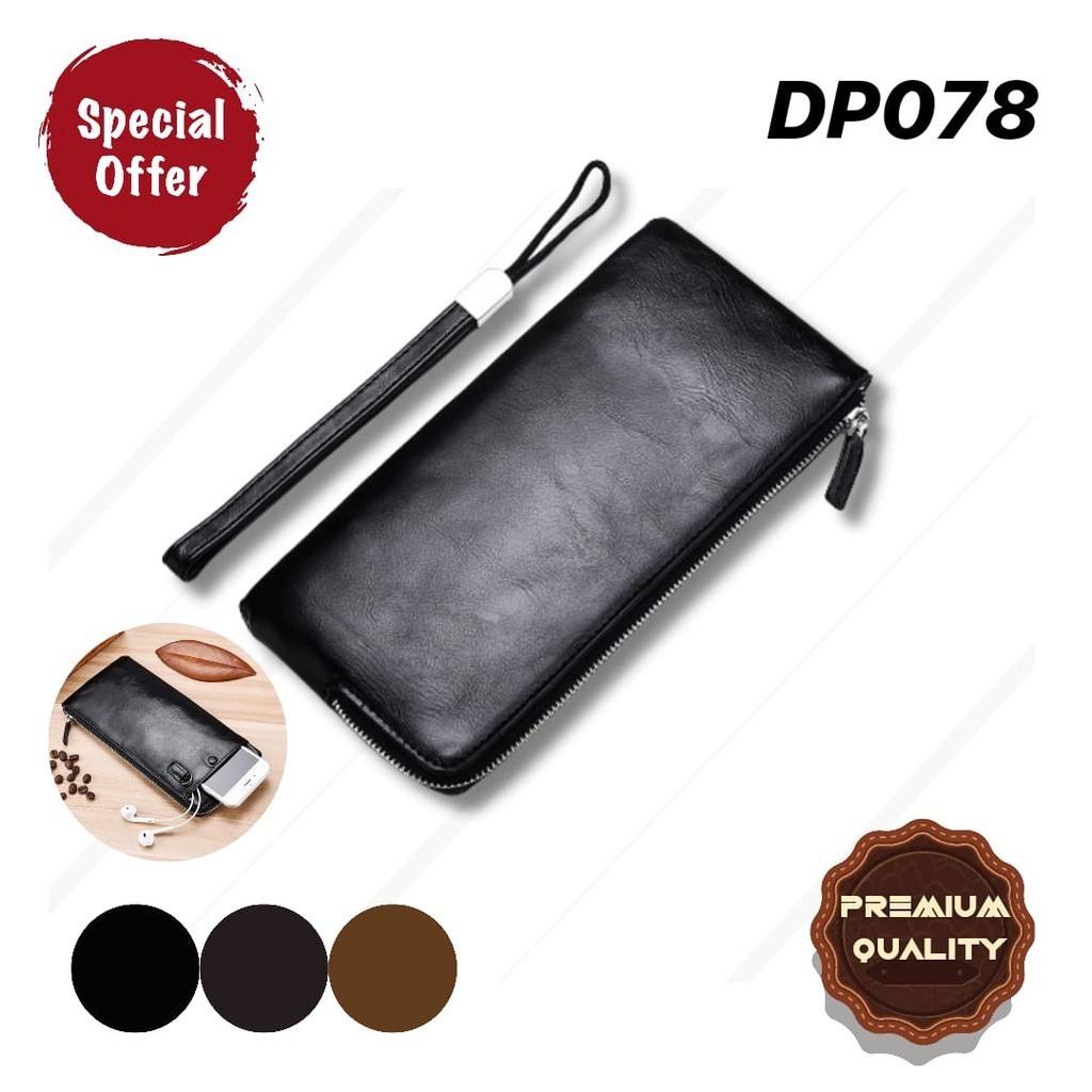 DP078 - DOMPET PANJANG KULIT SLOT HP PRIA TIPIS GANTUNGAN TALI  IMPORT MURAH GROSIR  COWOK LAKI LAKI