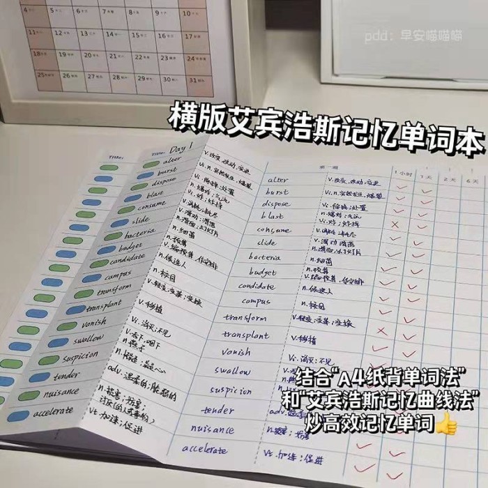 

Notepad Vocabulary Book Memo Catatan Buku Latihan Belajar Isi 30 Lbr