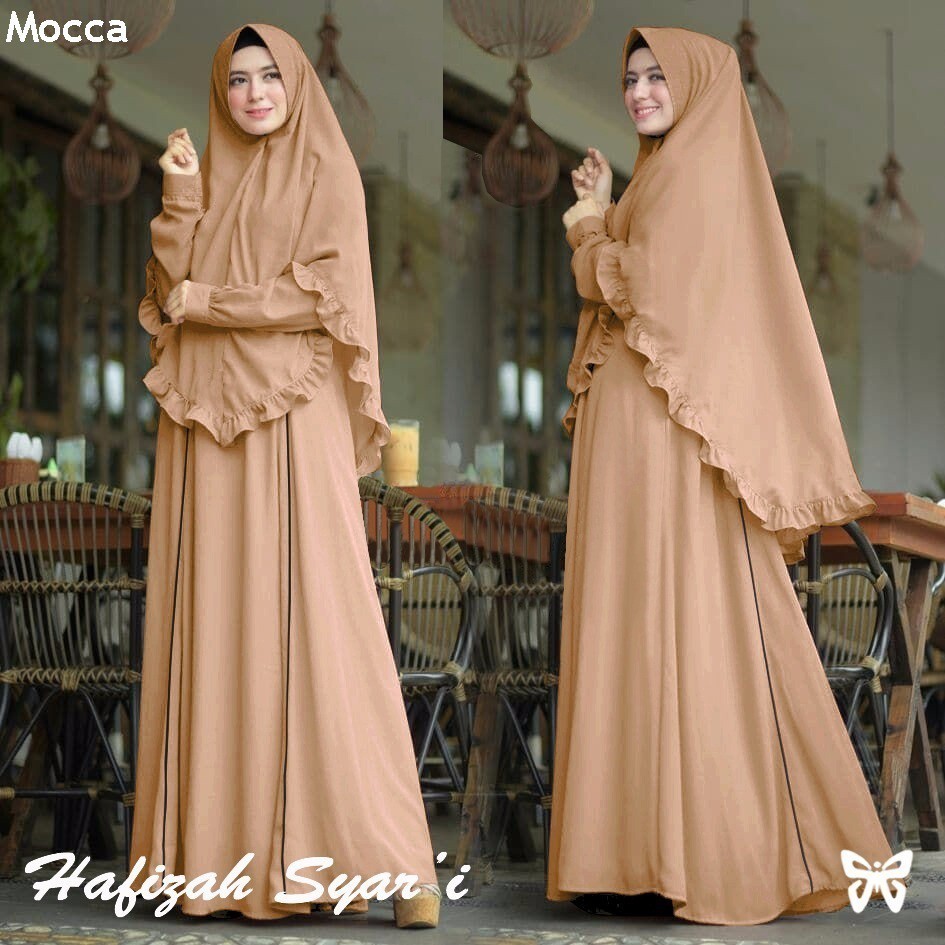 Dress Gamis Wanita Hafizah Syari Jersey / Maxi Dress Wanita Fashion Muslim