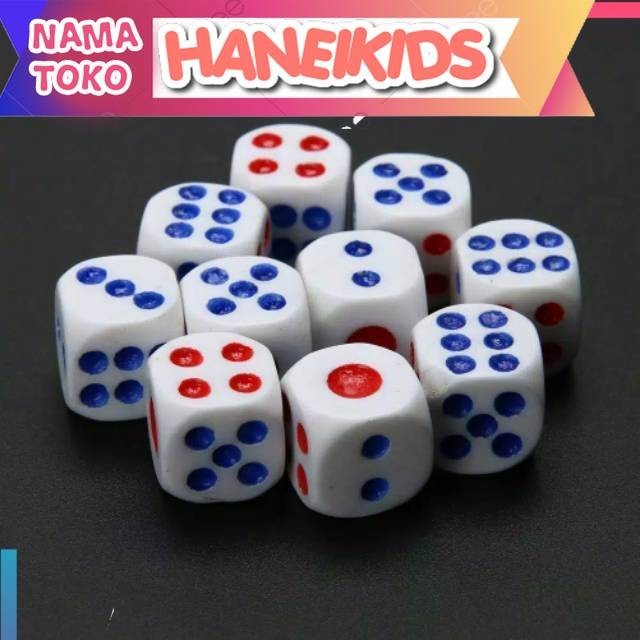 Mainan Dadu / Mainan dadu dice plastik putih / dadu ular tangga monopoli kartu monopoly board games