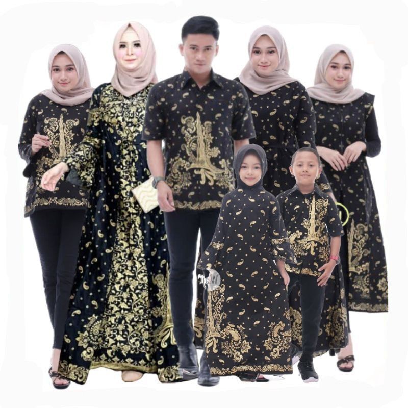 BATIK COUPLE KELUARGA sarimbit batik keluarga sania ruffle Motif Prada Keris terbaru