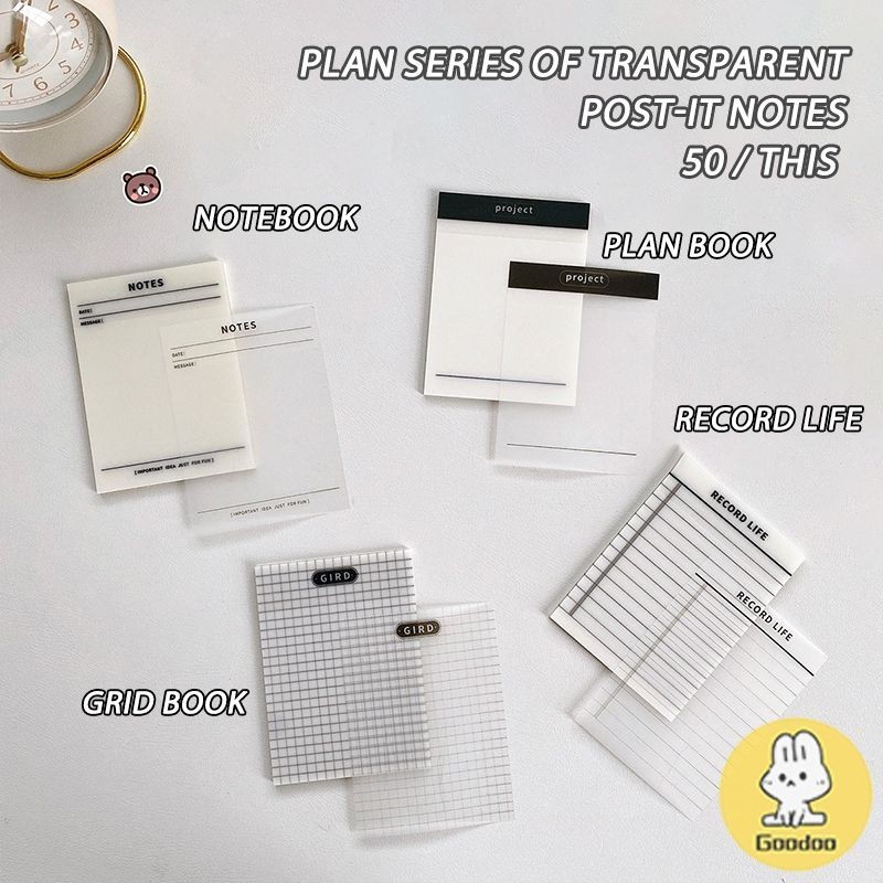 

PET Multi-fungsi Tembus Note Marker Key Note Grid Record N Times Sticker - GOOD