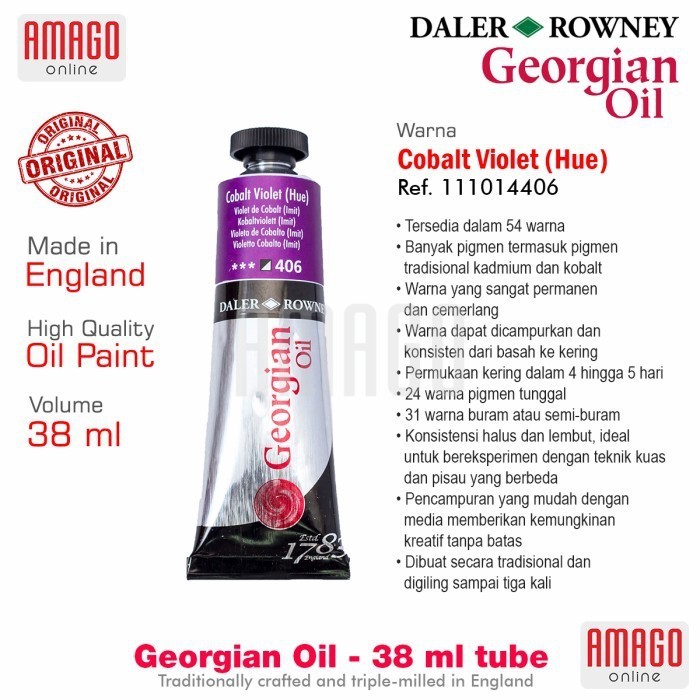 

DALER-ROWNEY Georgian Oil 38 ml - Cat Minyak Lukis - Cobalt Violet Hue - 111014406