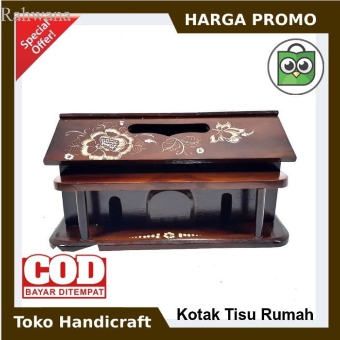 

TH - Tempat Box Kotak Tisu Model Rumah Kayu Jati Ukir Cukit Murah