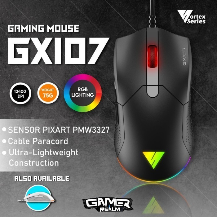 VortexSeries GX107 with PIXART PMW3327 RGB Gaming Mouse