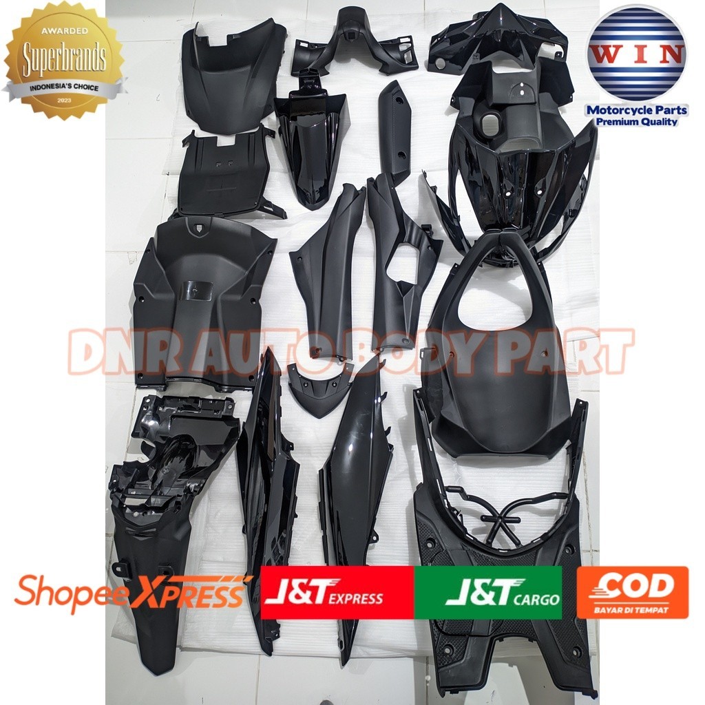 Full Body Beat FI CBS K25 2012 2013 2014 Hitam WIN | complete set bodi kasar halus motor honda injek