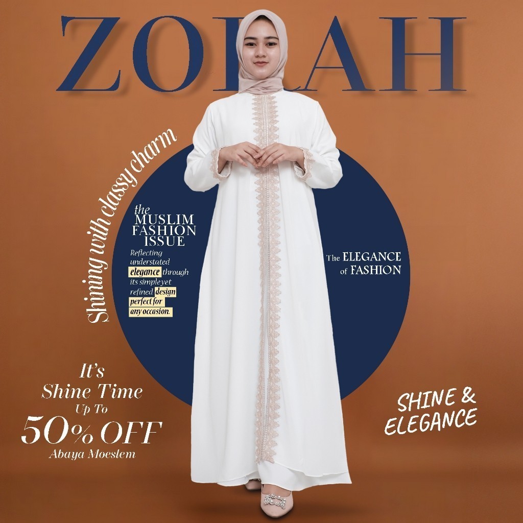 ZORAH • Abaya putih turkey premium simple elegan terbaru - Gamis putih wanita kekinian - maxi dress 