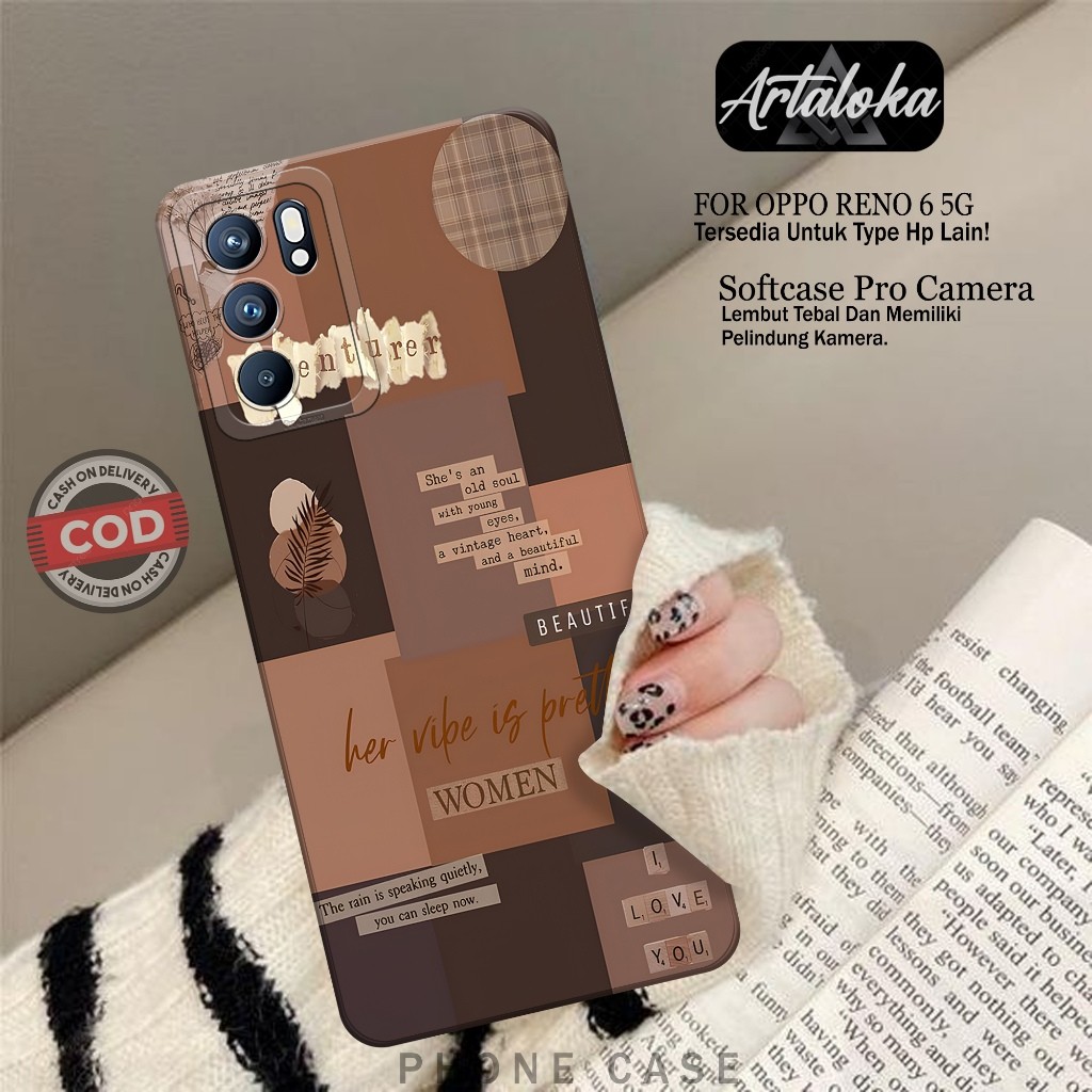 Softcase Hp Oppo Reno 6 5G Fashion Case Aesthetic Case Oppo Reno 6 5G Silikon TPU Pro Camera Casing 