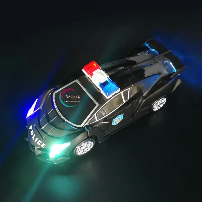 MAINAN MOBIL POLISI BLACK ROBOT NO178897 MAINAN POLICE CAR TRANSFORM ROBOT RB6