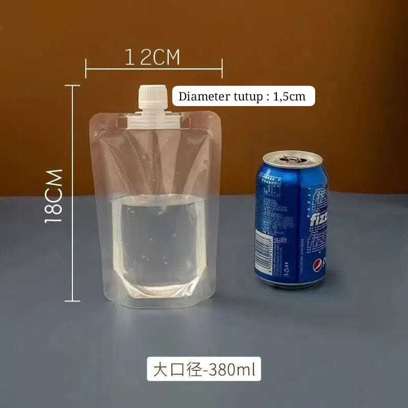 Standing Pouch Spout / Pouch Minuman / Kemasan Minuman Boba Tutup Lubang Besar / 380ml/500ml