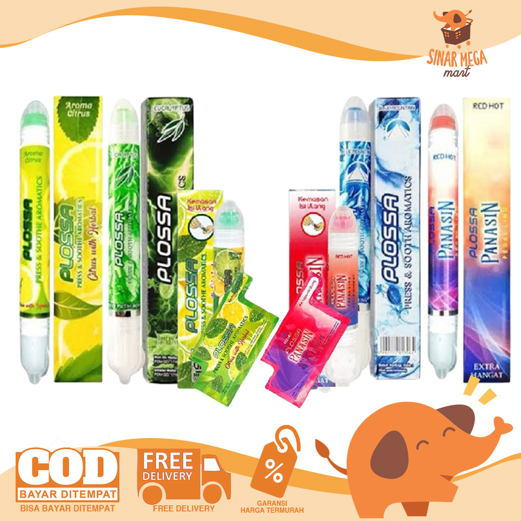 PLOSSA Aromatherapy Minyak Angin 4in1 Eucalyptus / Citrus / Extra Hot - Essential Oil Roll On Murah