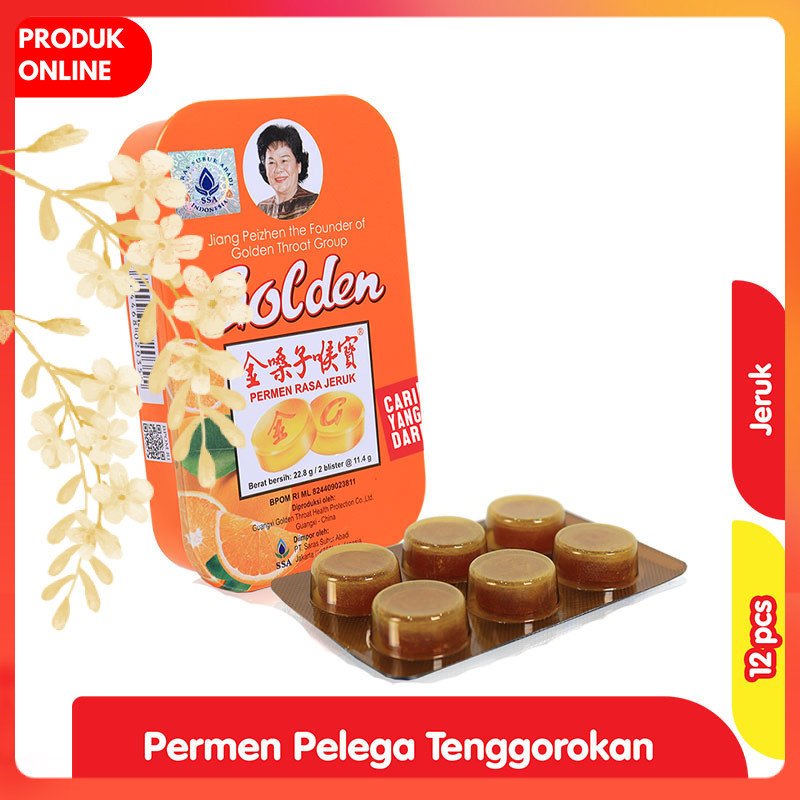 

Golden Permen Pelega Tenggorokan Jeruk 12 pcs