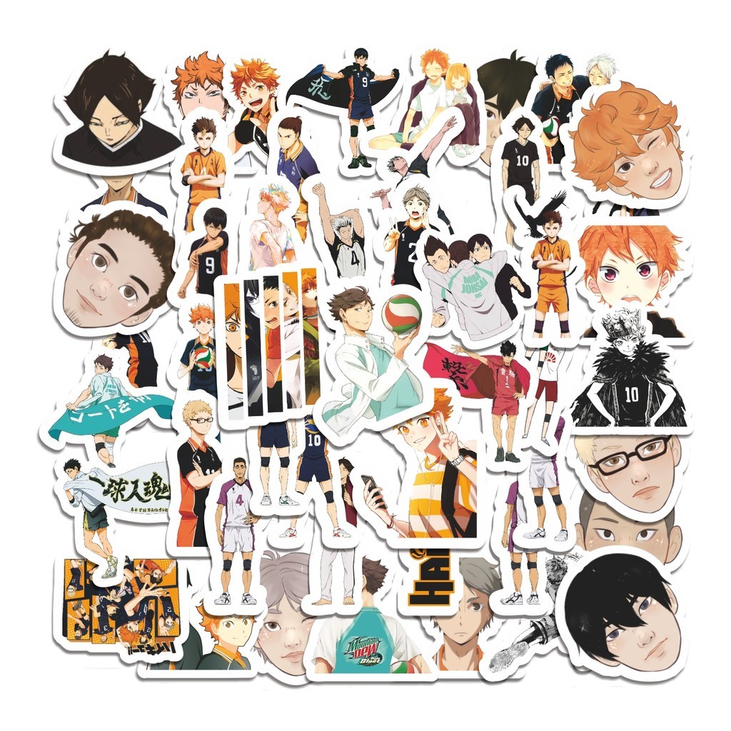 

COD 50 Pcs Stiker Haikyuu!!! Lucu Anti Air Untuk Dekorasi Notebook Sepeda Skateboard Handphone