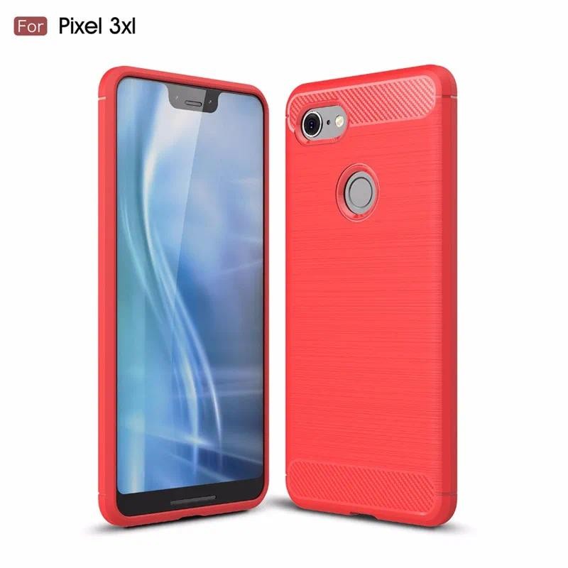 Casing HP Rubber Google Pixel 3XL pixel 3 xl google Casing TPU Tekstur Serat Karbon Silikon Lembut P