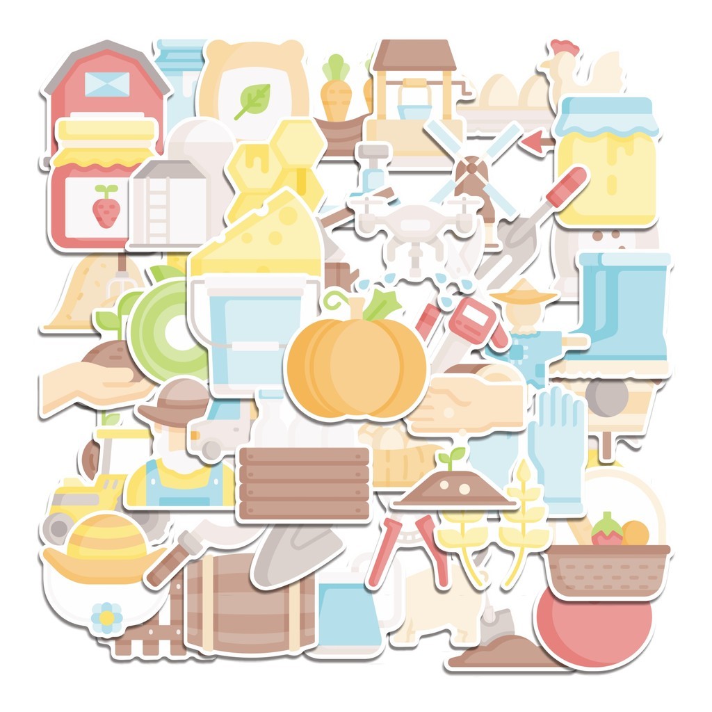 

COD 50 Pcs Stiker Agriculture Lucu Anti Air Untuk Dekorasi Notebook Sepeda Skateboard Handphone