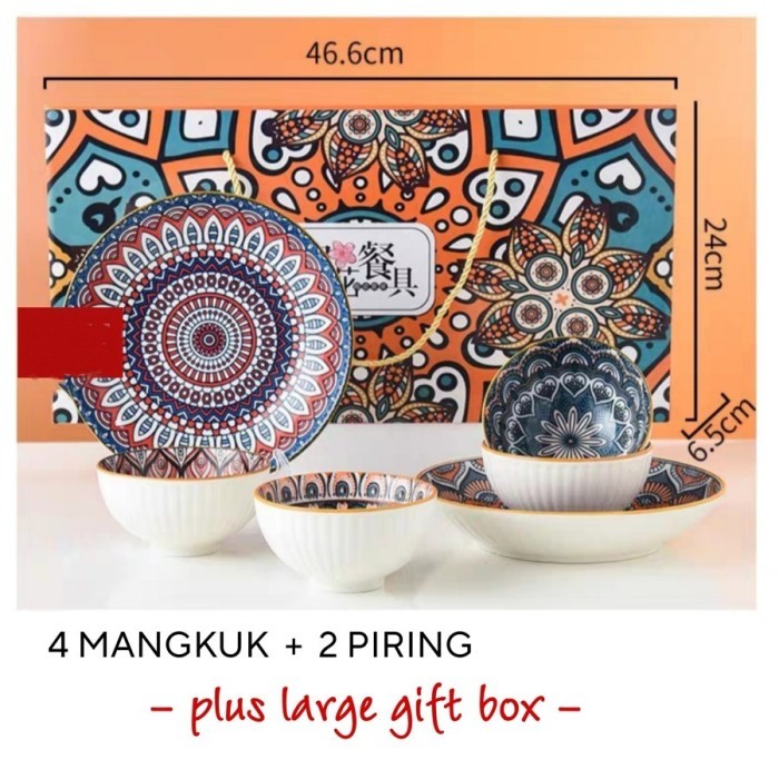 

[[New Arrival]]- Kado Nikah/Kado Pernikahan Hampers Set Ceramic Bowl Plate Set/Hadiah - Model 5