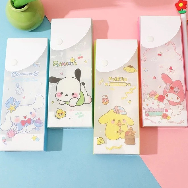 

Tempat Pensil Motif Kartun Kotak Pensil Aesthetic Pencil Case Transparan Matte Multifungsi Sekolah Pen Pouch Desk Organizer Stationary