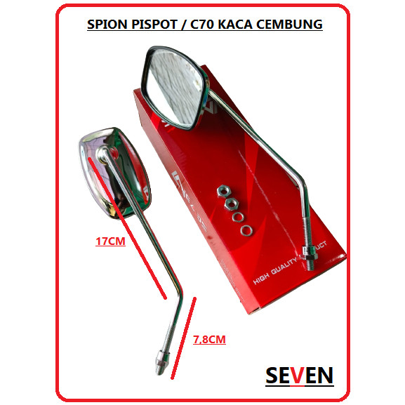 Spion RETRO PANJANG c70 honda c50 c90 pispot Kotak dan c100 c102 drat 12 unyil Sepeda listrik dan Ve