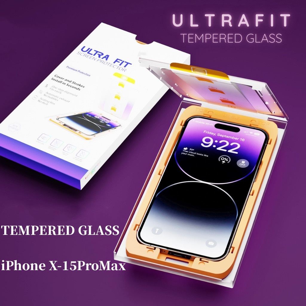 NEW ORIGINAL ULTRAFIT TEMPERED GLASS iPhone 15 14 13 12 11 PRO MAX iPhone X XR XS MAX 14 15 Plus Pel