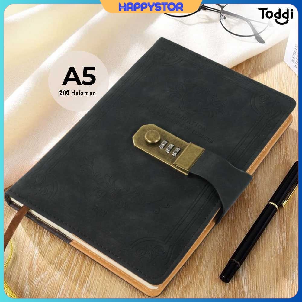 

Buku Jurnal Leather Diary A5 68GSM 200 Halaman Grid with Lock - TD100