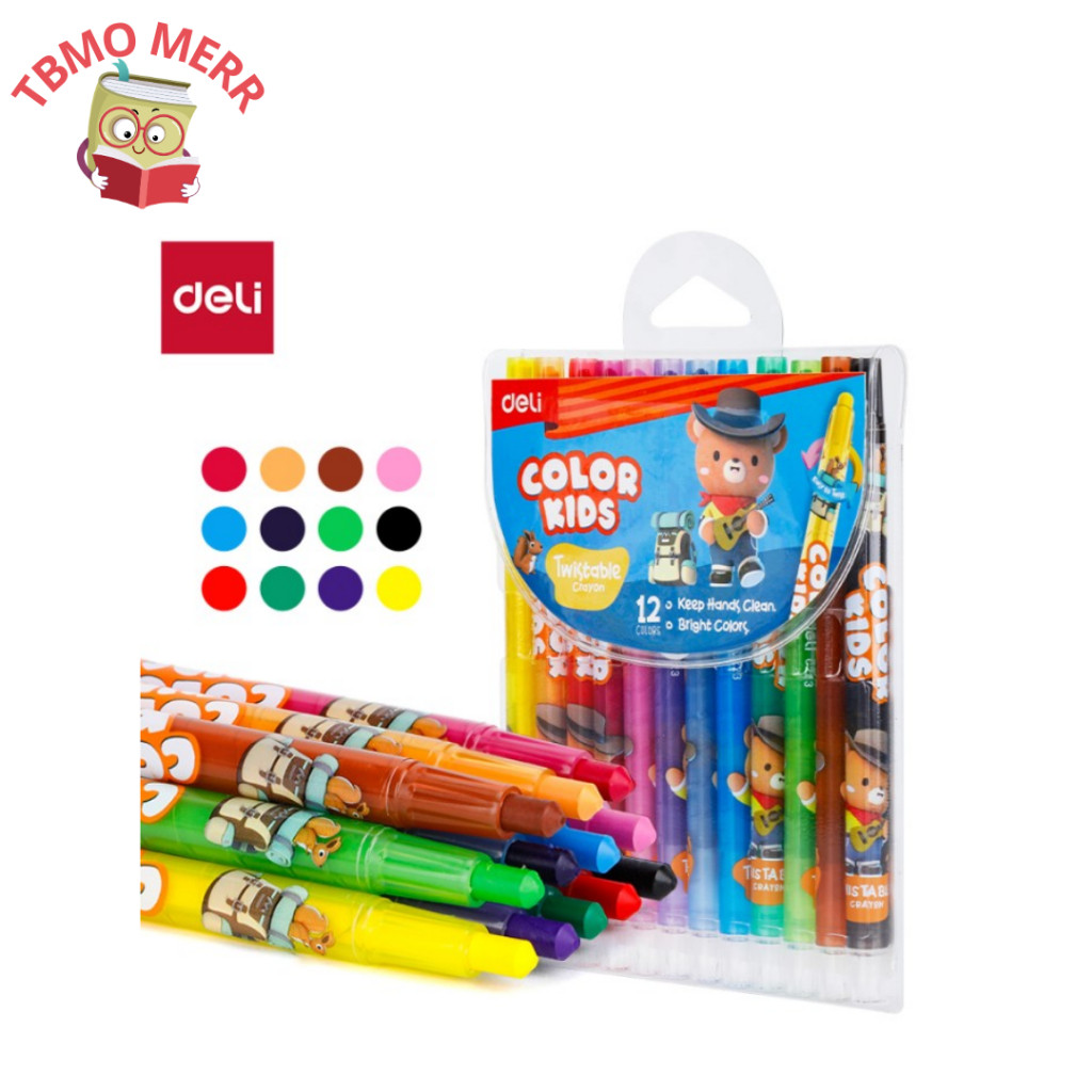 

Deli Twistable Crayon 12C EC223-12 - Deli Crayon Twist 12 Warna