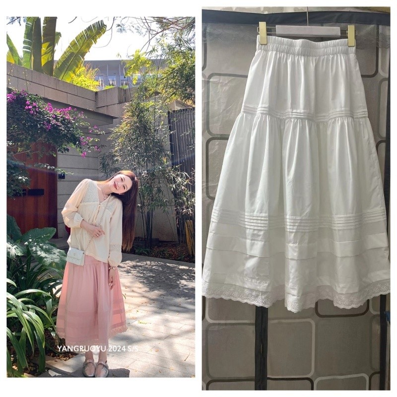 Rok Cewek Panjang Midi Model A-line Polos