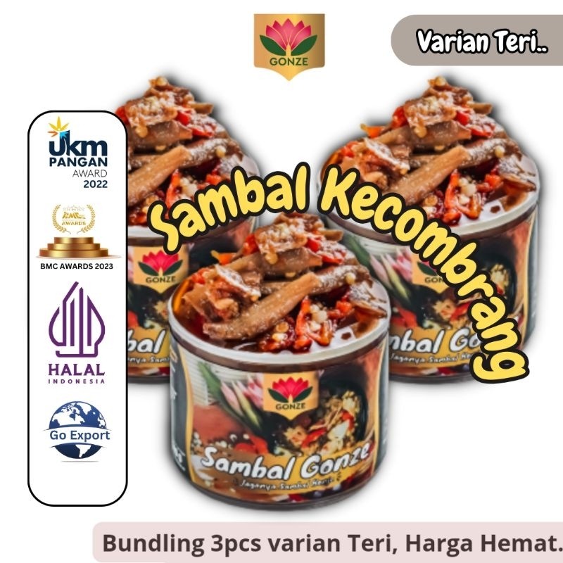

MAREKI - Sambal Teri 3pcs Premier 140 gram / sambel teri honje kemasan premier