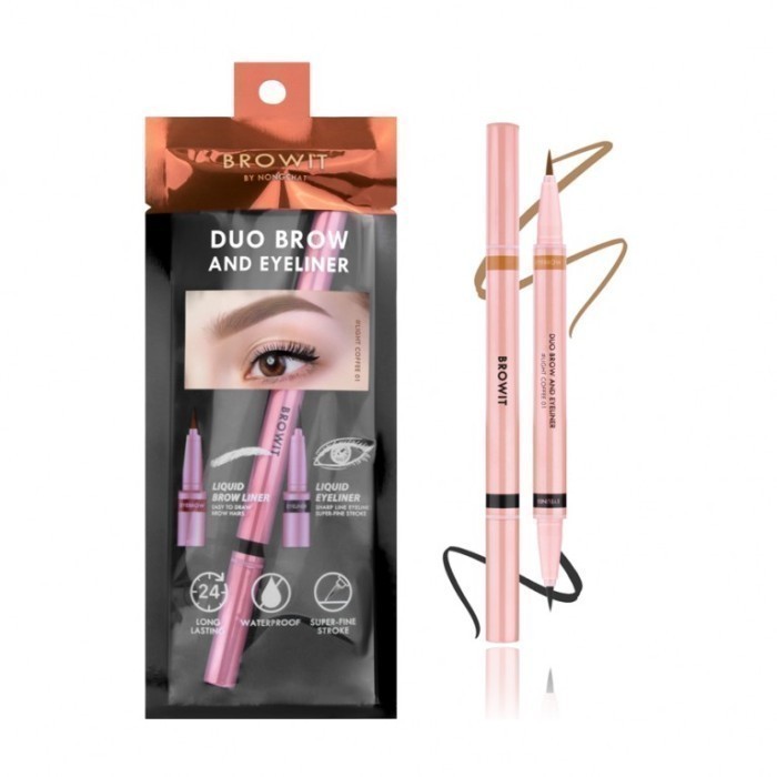 Browit Duo Brow and Eyeliner by Nongchat Spidol Alis Pensil Alis - Just Coffee