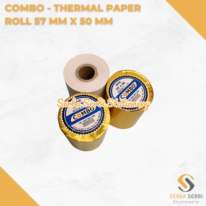 

GROSIR (1 PAK ISI 10 BIJI) COMBO - THERMAL PAPER ROLL / TELSTRUK / KERTAS STRUK KASIR 57 MM X 50 MM / 57X50 MM / 58 MM X 50 MM / 58X50 MM