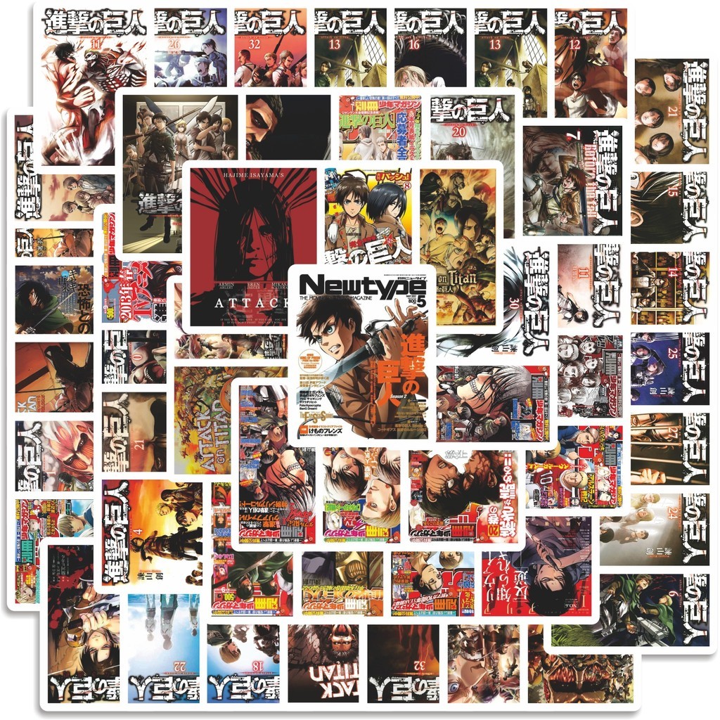 

COD 50 Pcs Stiker Attack On Titan Anime Version Cover Art Lucu Anti Air Untuk Dekorasi Notebook Sepeda Skateboard Handphone