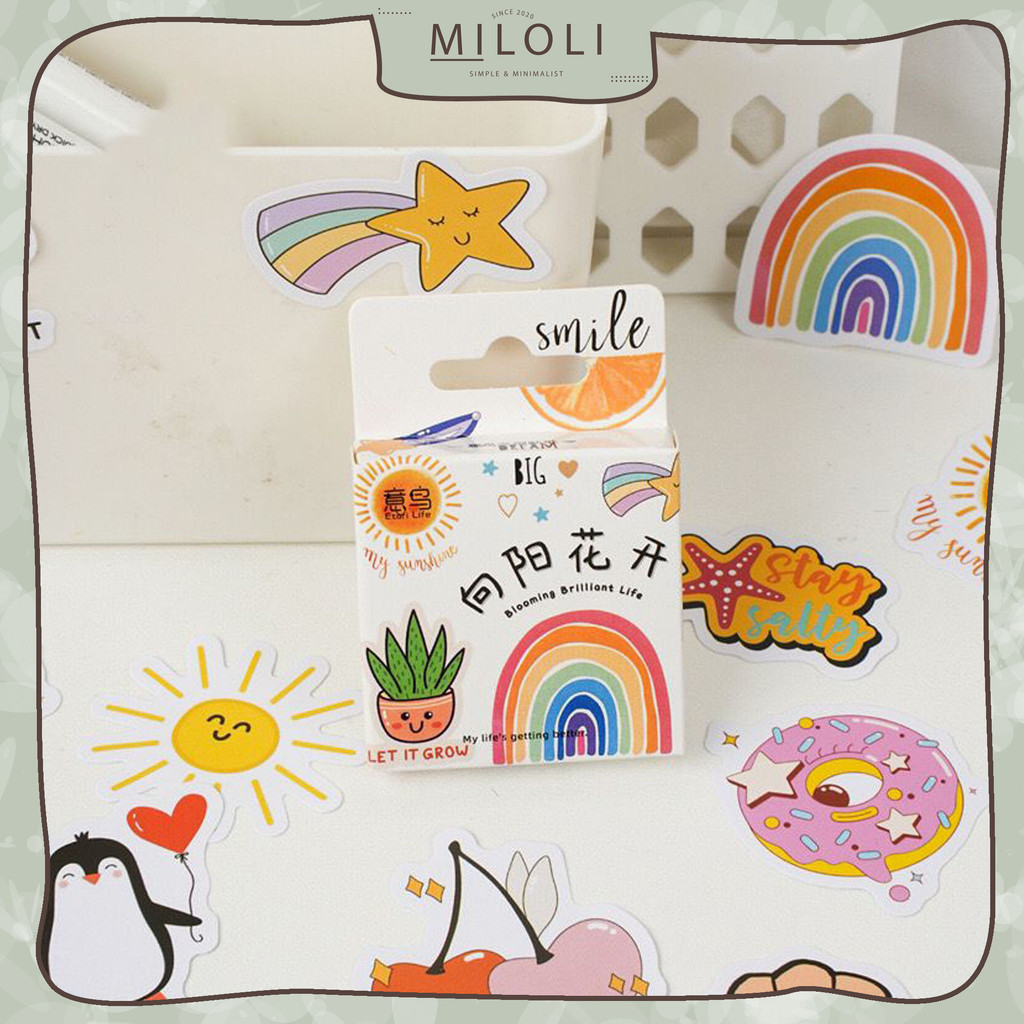

[MILOLI] 46Pcs BLOOMING SUNSHINE Deco Sticker DIY Scrapbook Stiker Jurnal Dekorasi Diary Kotak - B0506