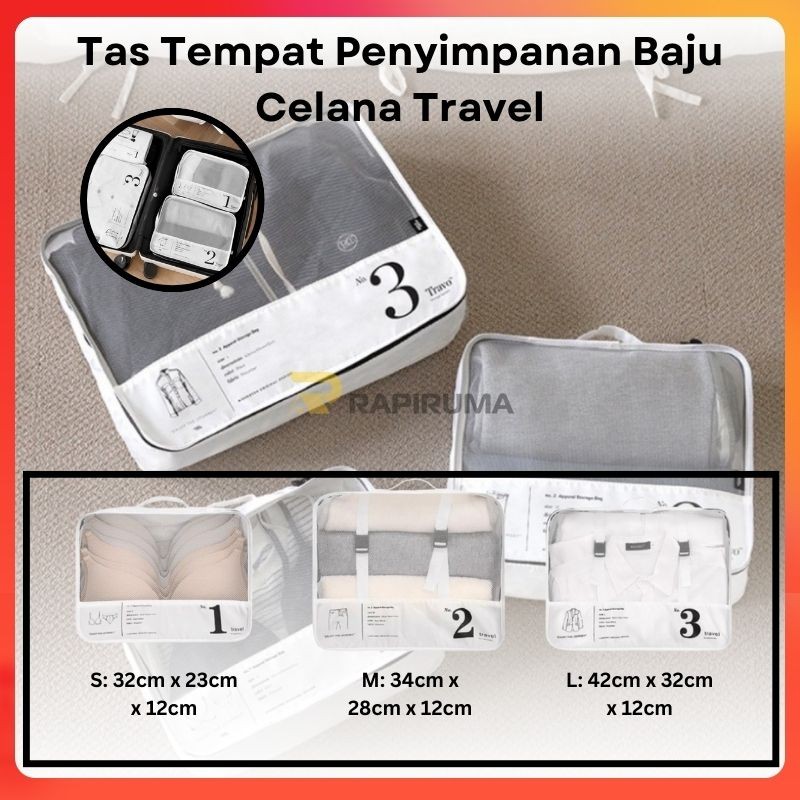 Tas Penyimpanan Baju Celana Travel Premium /Tas Tempat Penyimpanan Travel /Travel Pouch Pakaian
