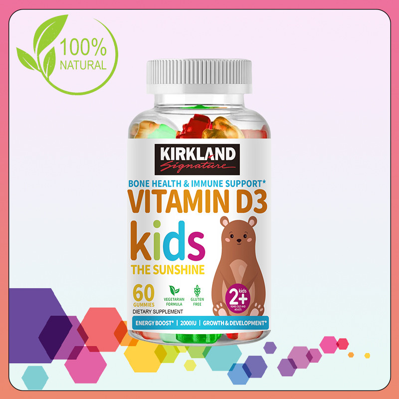 KIRKLAND untuk Anak-anak Vitamin D3 Permen & Dewasa 2000 IU - Vitamin D3 Alami dengan Daya Serap