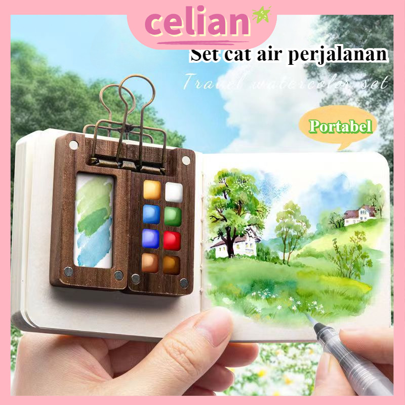 

【Ready】15/8 Hole Mini Palette Wooden Magnetic / Color Palette Disk Magnetic Wooden / Magnetic Wooden Palette For Watercolor / Palette Palete Kayu Mini