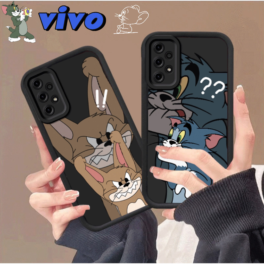 【Soft】Tom dan Jerry Case Couple Android Casing hp Vivo Y02 Y11 Y02T Y15S Y15A T1 Y10 IQOO Y02S Y16 Y