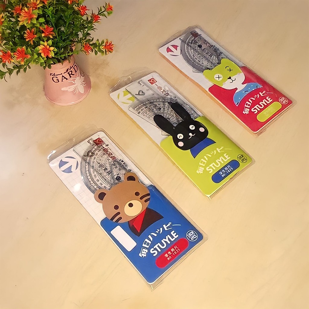 

Yamata Penggaris Premium Ruler Set lengkap isi 4 Model lucu/ Untuk Sekolah Kantor 1 Set Isi 4 pcs