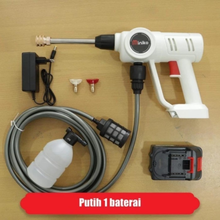 JET STEAM CLEANER CORDLESS ALAT CUCI MOTOR MOBIL 48VF BATERAI 
 - Putih 1 baterai